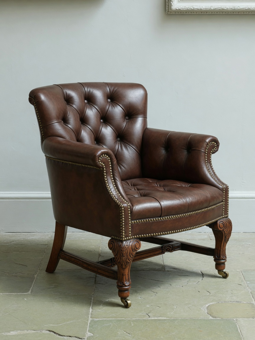 Victorian leather armchair